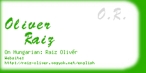 oliver raiz business card