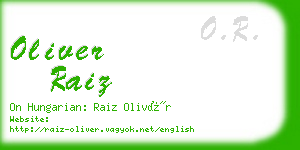 oliver raiz business card